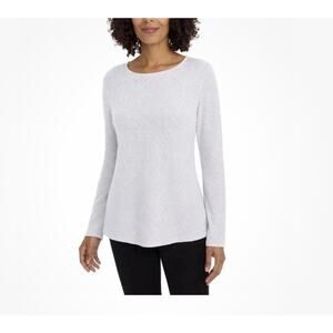 Mario Serrani Ladies Textured Long Sleeve Top NWT S Lightweight w/ Elegant Drape